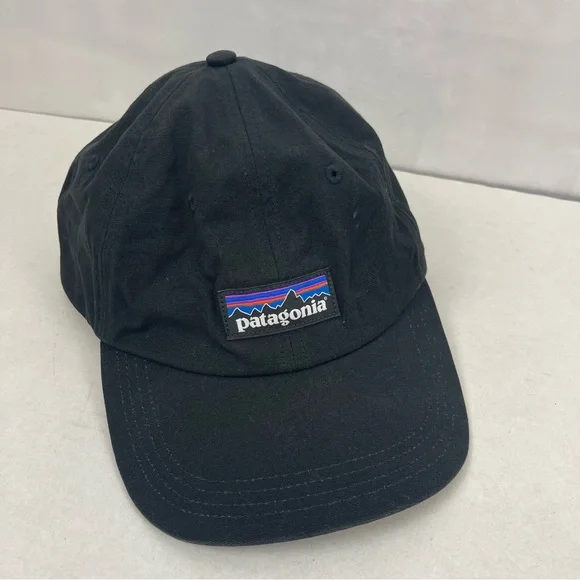Patagonia Black Organic Cotton Logo Strapback Hat NetPlus Bureo Adjustable Cap - Picture 1 of 8
